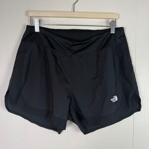 The North Face Womens Black Running Shorts Athletic‎ Back Zip Pocket L